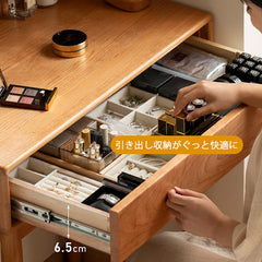 ドレッサー 幅55cm 幅75cm 鏡台 天然木 化粧台単品 鏡付き 一面鏡 収納付き Y102D01