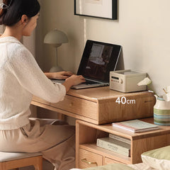 化粧台 ドレッサー 伸縮 天然木 化粧テーブル オーク材 幅90cm 幅100cm 無垢材 コスメ台 伸縮式 テーブル メイク台 デスク 木製 かわいい 北欧 シンプル おしゃれ Y84D01