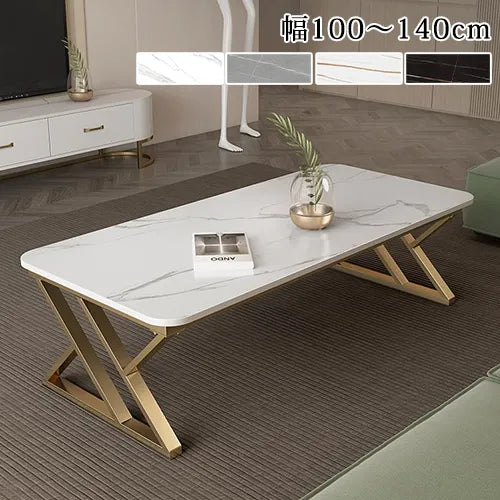 センターテーブル ホワイト セラミック 黒 ローテーブル 石目調 北欧 リビング ary-353