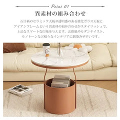 サイドテーブル かわいい 丸 センターテーブル 収納 ローテーブル リビング ary-356