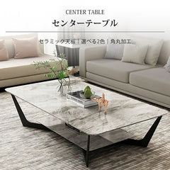 センターテーブル ホワイト セラミック モダン グレー 北欧 リビング ary-741