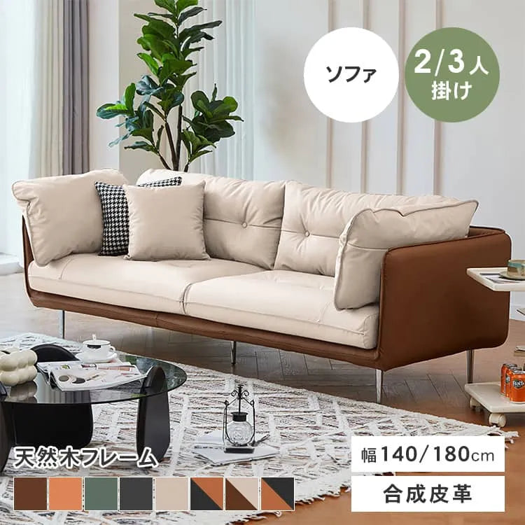 ソファー 2人掛け 3人掛け スチール脚 天然木フレーム おしゃれ 北欧風 コンパクト リビング dlo-015