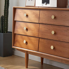 チェスト キャビネット チェリー材 モダン 引き出し9杯 収納家具 大容量収納 脚付き fcp-1309