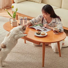 チェリー材&銅 センターテーブル 高級感溢れるデザイン fcp-1316