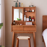 化粧台 ドレッサー メーク台 チェリー材 メイク台 ミラー付き 鏡台 おしゃれ 引き出し収納 fcp-1321