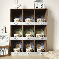 ヴィンテージ風 木製 九マス収納ラック 幅48cm ナチュラル 小物収納 おしゃれ fcwz-2355