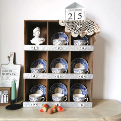 ヴィンテージ風 木製 九マス収納ラック 幅48cm ナチュラル 小物収納 おしゃれ fcwz-2355