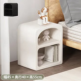 モダンデザインのホワイトナイトテーブル|おしゃれで機能的な収納スペース完備 fcwz-2362