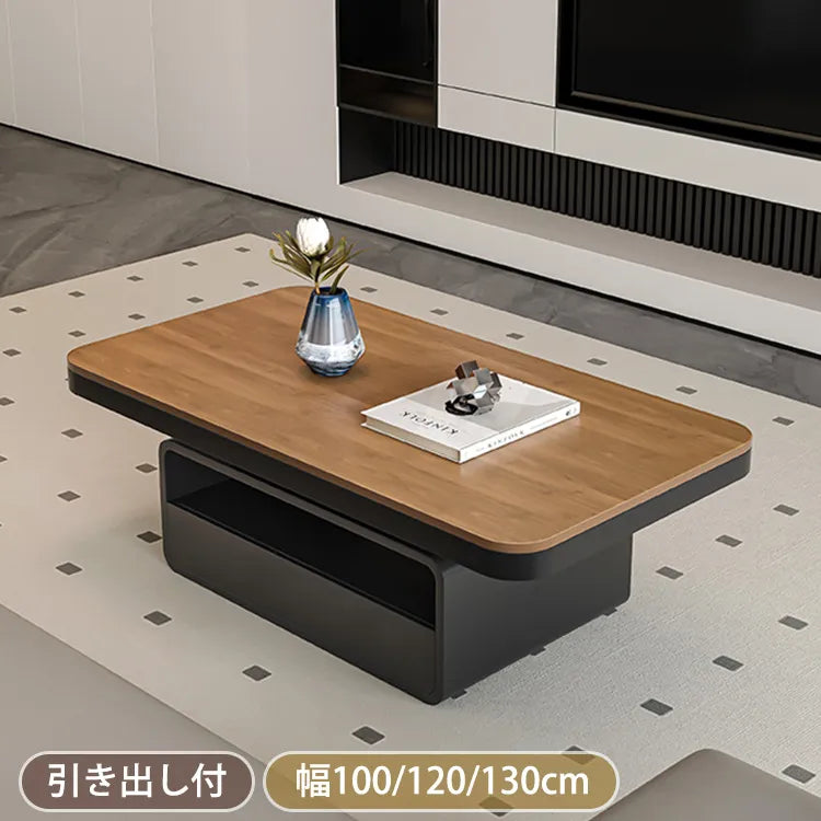 ローテーブル カフェ コーヒーテーブル センターテーブル 引き出し収納付き かわいい 幅100 120 130cm コーヒーテーブル おしゃれ fel-3627