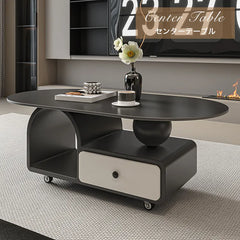 ローテーブル セラミック カフェ コーヒーテーブル 引き出し収納付き かわいいセンターテーブル おしゃれ fel-3629