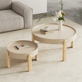 【没有卖过】アッシュ材使用のモダンセンターテーブルセット - おしゃれインテリアに最適 fif-4506