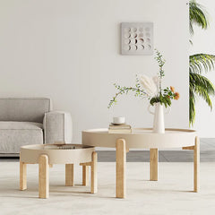 【没有卖过】アッシュ材使用のモダンセンターテーブルセット - おしゃれインテリアに最適 fif-4506