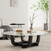 【没有卖过】アッシュ材と強化ガラスのスタイリッシュセンターテーブル | 高級感あふれるデザインでお部屋をグレードアップ fif-4517