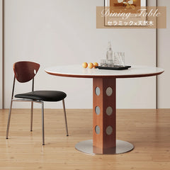 ダイニングテーブル 丸テーブル ホワイト セラミック 2人 4人掛け 黑 円形 カフェテーブル おしゃれ fjj-3601