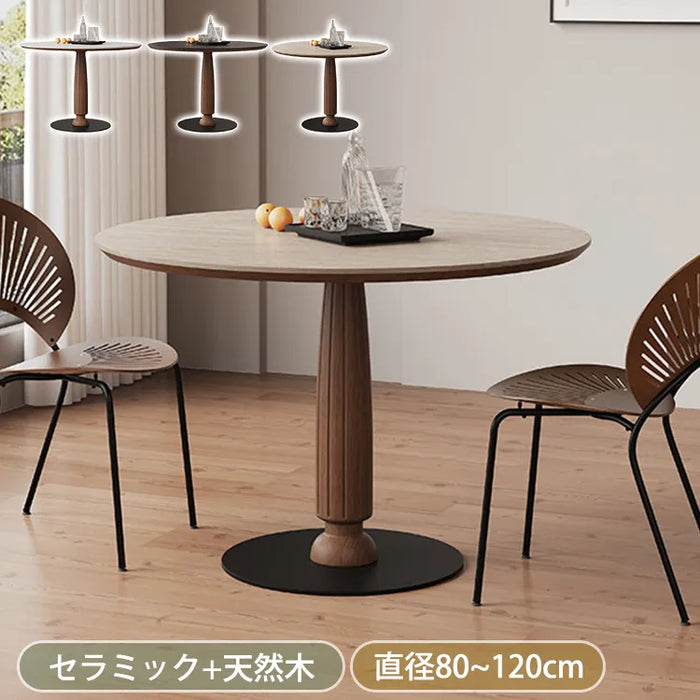 ダイニングテーブル ティーテーブル 丸 2人掛け セラミック 円形 丸テーブル ラウンドテーブル 100 110cm 4人掛け 大理石柄 幅80 90cm丸ダイニング fjj-6439
