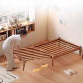 ベッドフレーム 伸縮式 シングルベッド 無垢材 セミダブルベッド ダブルベッド fjjj-1652