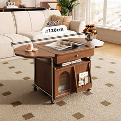 センターテーブル ブラウン 幅110cm 収納付き 木製 棚 fjnl-1598