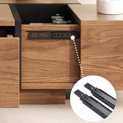 センターテーブル ブラウン 木目調 幅120cm 引き出し収納 多機能 fjnl-1607