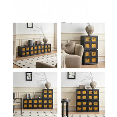 高級感漂うパイン材&銅製ナイトテーブル - 魅力的なシルク仕上げデザイン fjnw-4542