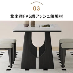 セラミック多層板×アッシュ材のモダンテーブル|洗練されたデザインでお部屋を格上げ fjx-2643