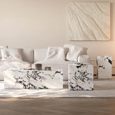 モダンなリビングに最適!高級感あふれるセラミックセンターテーブル - 多層板デザイン fjx-2644