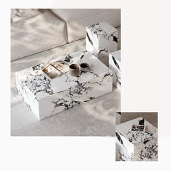 モダンなリビングに最適!高級感あふれるセラミックセンターテーブル - 多層板デザイン fjx-2644