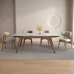 無垢材とPUレザーの高級チェア - モダンデザインの快適座椅子 2脚 fjx-2656