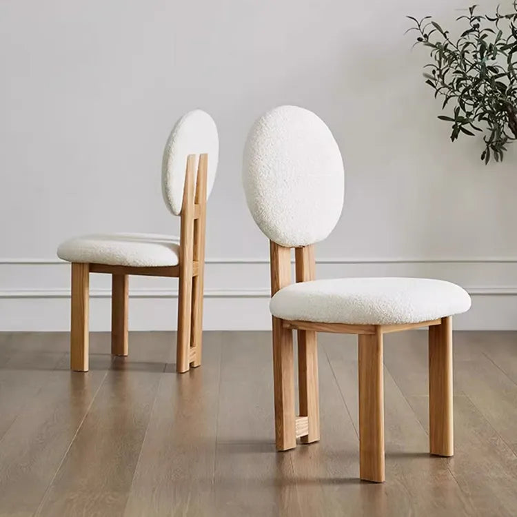 アッシュ材とシープボアの優雅なチェア - スタイリッシュなインテリアに最適 2脚 fjx-2670