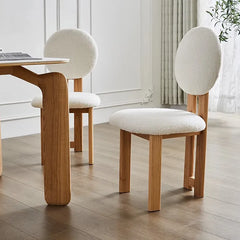 アッシュ材とシープボアの優雅なチェア - スタイリッシュなインテリアに最適 2脚 fjx-2670