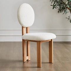 アッシュ材とシープボアの優雅なチェア - スタイリッシュなインテリアに最適 2脚 fjx-2670