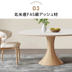 セラミック 丸テーブル ダイニングテーブル 円形 100cm 4人掛け ダイニングセット 白 大理石柄 6人掛け 120cm かわいい fjx-2671