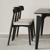 シンプルモダンなオーク&PUレザーチェア - インテリアに洗練されたアクセントをプラス 2脚 fjx-2676