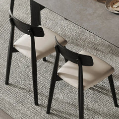 シンプルモダンなオーク&PUレザーチェア - インテリアに洗練されたアクセントをプラス 2脚 fjx-2676