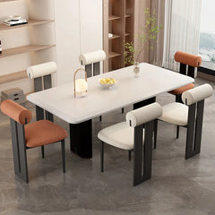 モダンデザインチェア|無垢材×PUレザー×綿麻の洗練された快適さ 2脚 fjx-2677