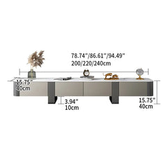 ラグジュアリーなセラミック&無垢材テレビ台 - モダンリビングに最適なデザイン fjx-2679