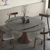 モダンデザインのオーク材×セラミックラウンドテーブルセット fjx-2681