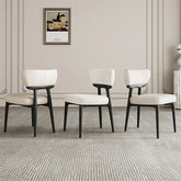 シープボア&PUレザー使用のスタイリッシュなアッシュ材チェアセット 2脚 fjx-2685