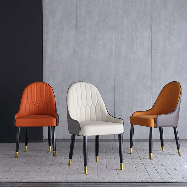 高級感溢れるPUレザーオークチェア - ステンレス脚でエレガントなデザインを演出 fjx-2701