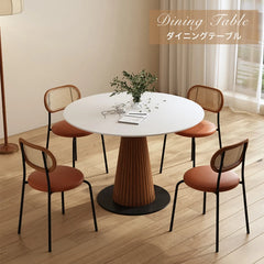 ダイニングテーブル 丸 かわいい 食卓 セラミック 白 黒 円形 カフェテーブル おしゃれ fmc-3760