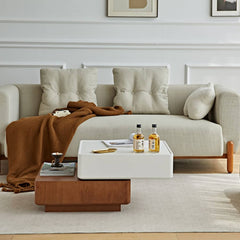 センターテーブル ローテーブル 伸縮式 伸長 リビング モダン 引き出し付き 木目 fmy-1134