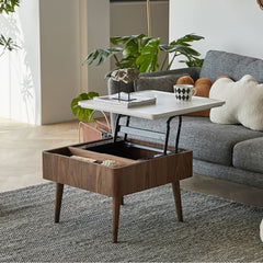 センターテーブル ローテーブル 昇降式 幅60cm 高さ調節 リフトテーブル 天然木 無垢材 fmy-1140