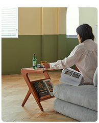 サイドテーブル ソファーサイド ケヤキ ラック 木製 コーヒーテーブル 置き台 fmy-1155