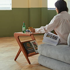 サイドテーブル ソファーサイド ケヤキ ラック 木製 コーヒーテーブル 置き台 fmy-1155