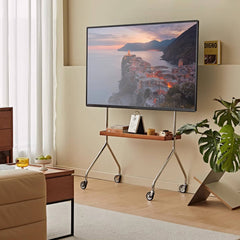 テレビスタンド キャスター付き TVスタンド 移動式 壁よせ 会議室 天然木 fmy-1166