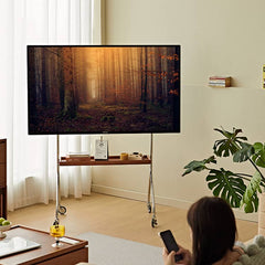 テレビスタンド キャスター付き TVスタンド 移動式 壁よせ 会議室 天然木 fmy-1166