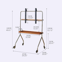 テレビスタンド キャスター付き TVスタンド 移動式 壁よせ 会議室 天然木 fmy-1166