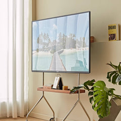 テレビスタンド キャスター付き TVスタンド 移動式 壁よせ 会議室 天然木 fmy-1166