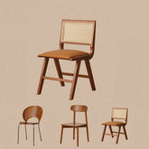 ラタンとPUレザーのスタイリッシュチェア | 多層板&ステンレス&チェリー材使用 fpmxm-2772