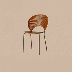 ラタンとPUレザーのスタイリッシュチェア | 多層板&ステンレス&チェリー材使用 fpmxm-2772