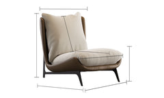 チェア 幅65cm 高級感 PUレザー ブラウン オレンジfsmy-453